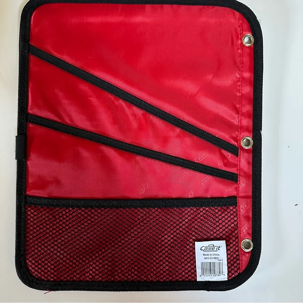 NWT CASE IT RED 5-Tab Binder Accessory, 5 color tabbed, 6 pocket expandable